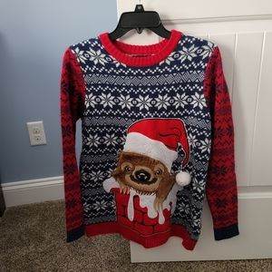 Boys Ugly/Funny Christmas sweater size Large (14/16)